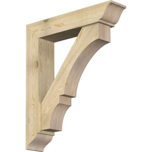 Balboa Traditional Rough Sawn Bracket w/ Offset Brace, Douglas Fir, 8